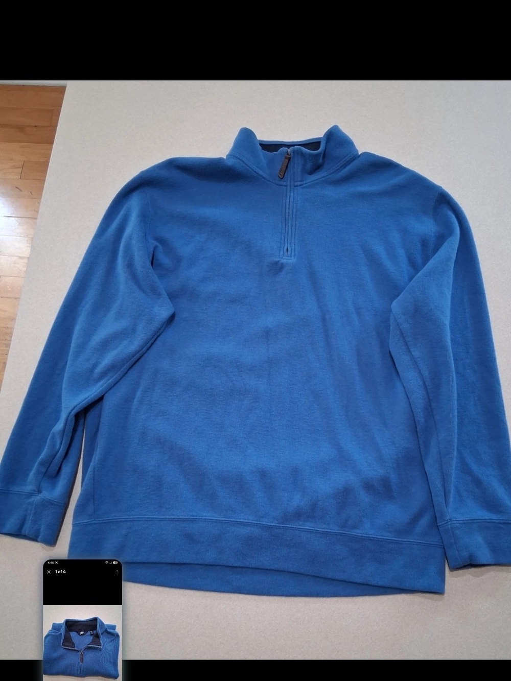 Lands' End Men's Royal Blue Half-Zip Sweater Size Large